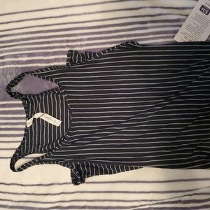 Lululemon Athletica Black and White Striped Tank Top